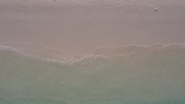 Drone view abstract of coast beach trip by water and sand background