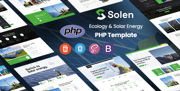 Solen – Ecology & Solar Energy PHP Template – 0 Sold!