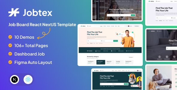 Jobtex – Job Board React NextJS Template