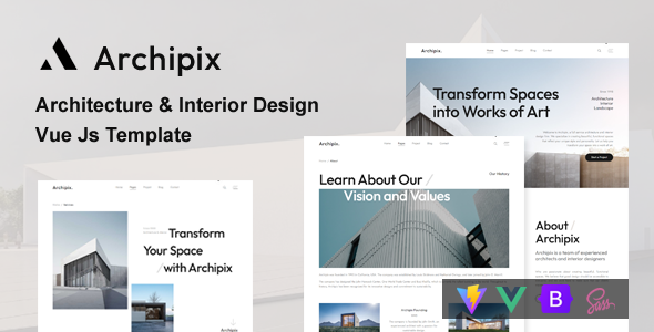 Archipix | Architecture & Interior Design Vue Js Template