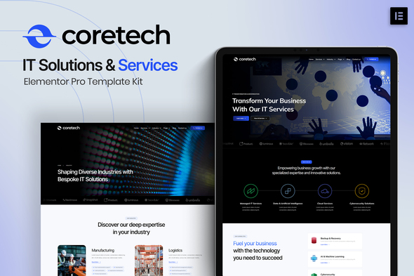 Coretech – IT Solutions & Services Elementor Pro Template Kit – 0 Sold!