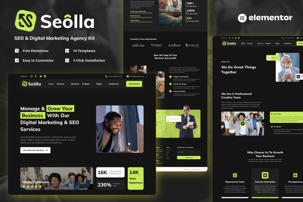 Seolla – SEO & Digital Marketing Agency Template Kit – 0 Sold!