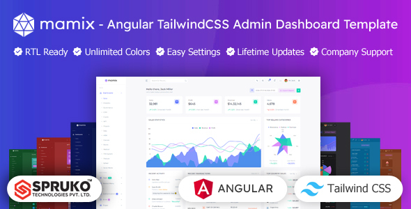 Mamix – Tailwind Admin Angular Material Dashboard Template – 0 Sold!