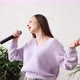 Young Woman Sing at Home - VideoHive Item for Sale
