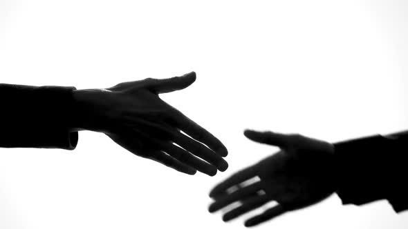 Man and Woman Shaking Hands, Business Deal, Work Cooperation, Unity Symbol