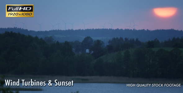 Wind Turbines & Sunset