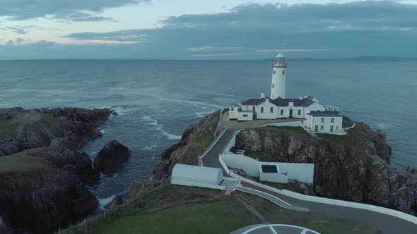 Landing on helipad, Fanad Head in Donegal Ireland lighthouse