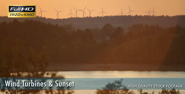 Wind Turbines & Sunset