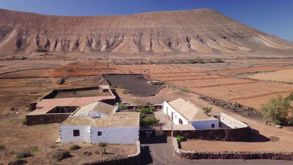 Ancient farm in the middle of the desert in Spanish's islands