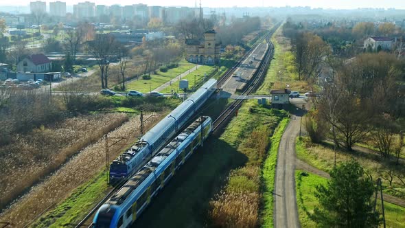 Train Passing Another Train