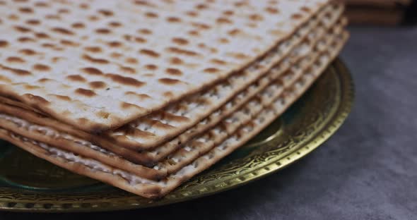 Matzoh Jewish Holiday Bread Jewish Family Celebrating Passover