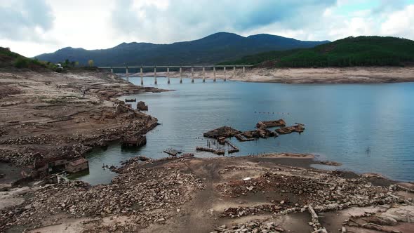 Lost Village of Aceredo Submerged by Water Dam in Spain