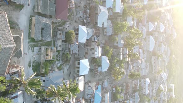 Zanzibar Tanzania  Houses on Tropical Island Slow Motion