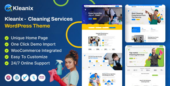 Kleanix – Cleaning Service WordPress Theme – 0 Sold!