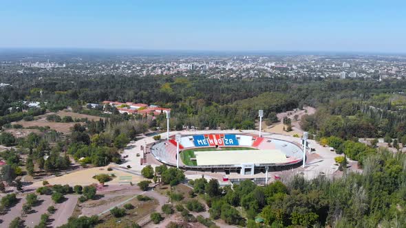 Stadium Malvinas Argentina Football Club Godoy Cruz Gimnasia Mendoza aerial view