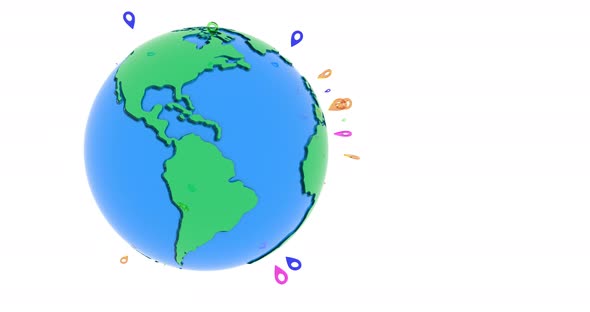 Earth Spinning Around Axis 