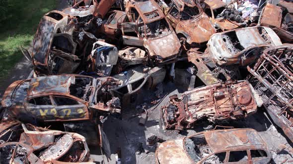 Wardestroyed Cars in Irpin Bucha District Ukraine