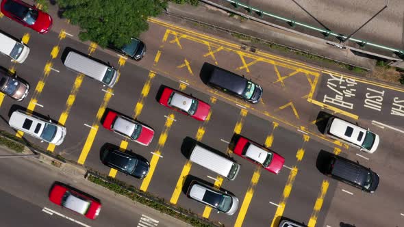 Top view of Hong Kong traffic