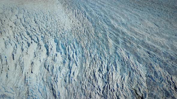 Aerial view of Perito Moreno glacier in Lago Argentino, Argentina.