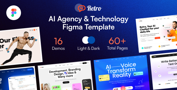 Retro – AI Agency & Technology Figma Template – 0 Sold!