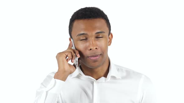 Black Man Talking on Smartphone