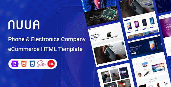 NUUA – Phone & Electronics Company eCommerce HTML Template – 0 Sold!