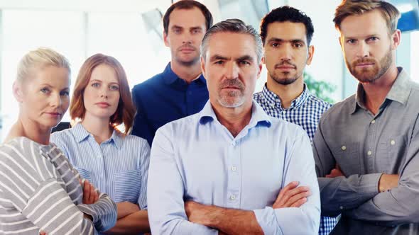 Team of business executive standing with arms crossed