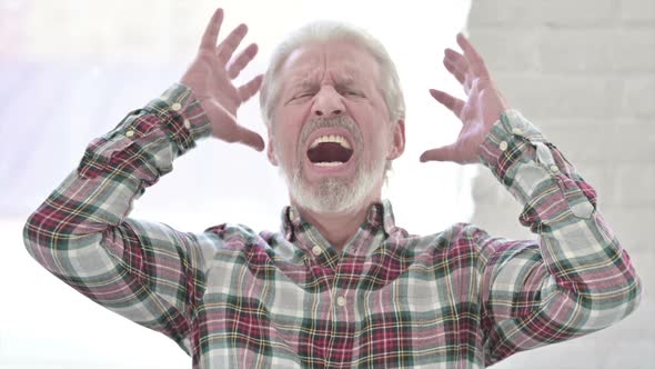 Screaming Casual Old Man in Anger