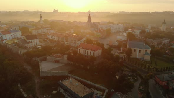 Aerial View of City Center of KamenetsPodolsky in Ukraine