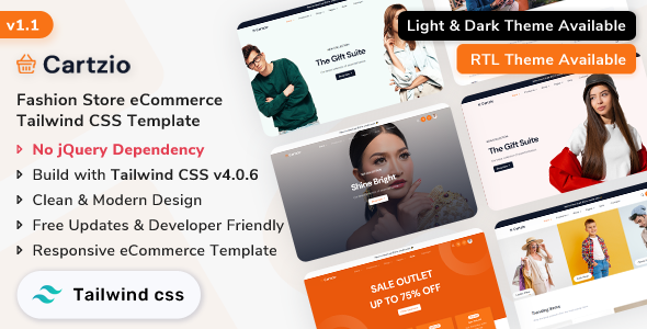 Cartzio - Multipurpose eCommerce Template (Tailwind CSS v4)