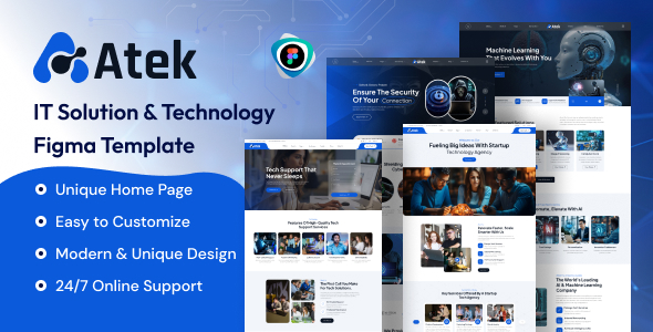 Atek – IT Solution & Technology Figma Template – 0 Sold!