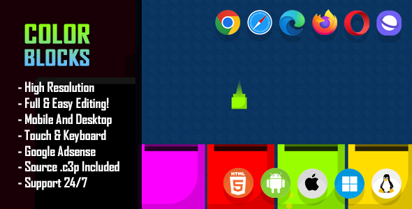 Color Blocks - HTML5 Game (Construct 3 / c3p)