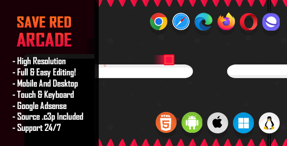 Save Red - HTML5 Game (Construct 3 / c3p)