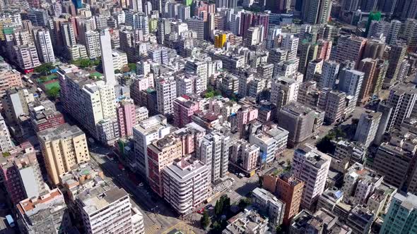 Top view of Hong Kong cityscape