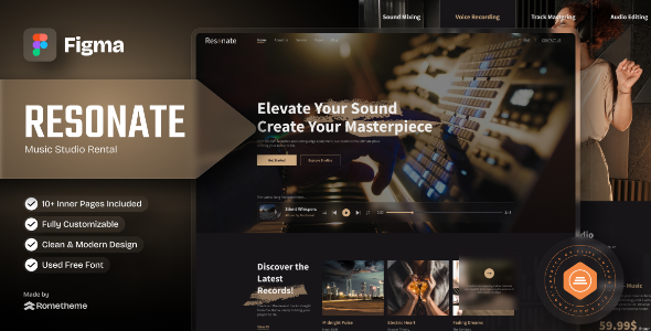 Resonate – Music Studio Figma Template – 0 Sold!