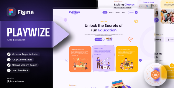 Playwize – Kids Education Figma Template – 0 Sold!