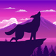 Wolf Howling On The Cliff - VideoHive Item for Sale