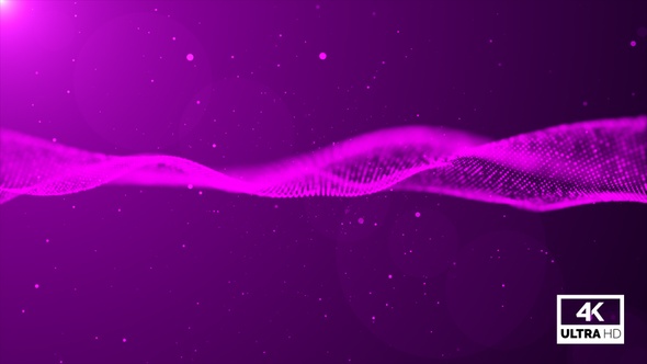 Pink Digital Particles Wave Flow Background Looped V6 alt
