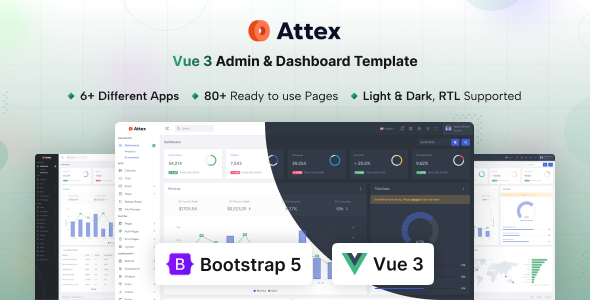 Attex – Vue Admin & Dashboard Template – 0 Sold!