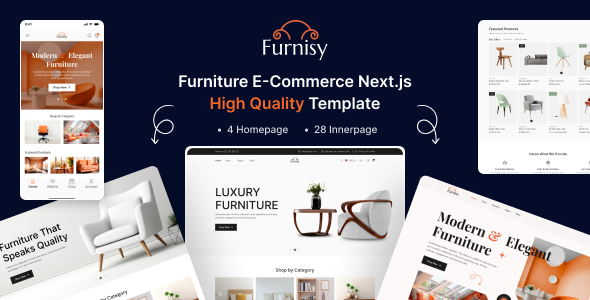 Furnisy - Furniture eCommerce React NextJS Tailwind Template