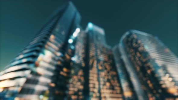 Abstract Blurred Bokeh at Night of City As for Business District Background alt