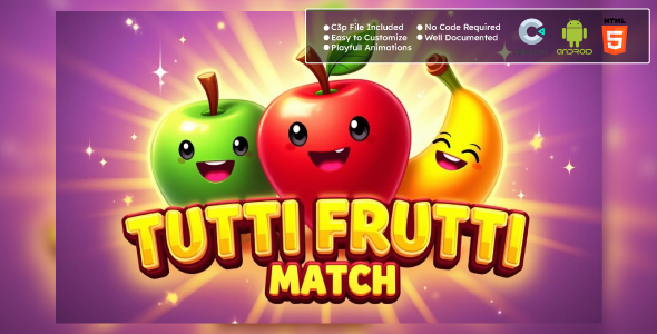 Tutti Frutti Match Game - Matching Puzzle Game (HTML5 & Android) | Construct 3
