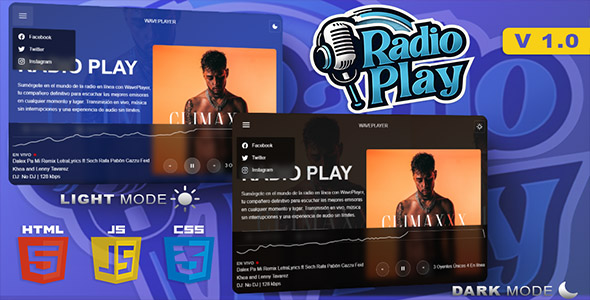 Radio Play- Todo Players HTML5 ShoutCast, Icecast