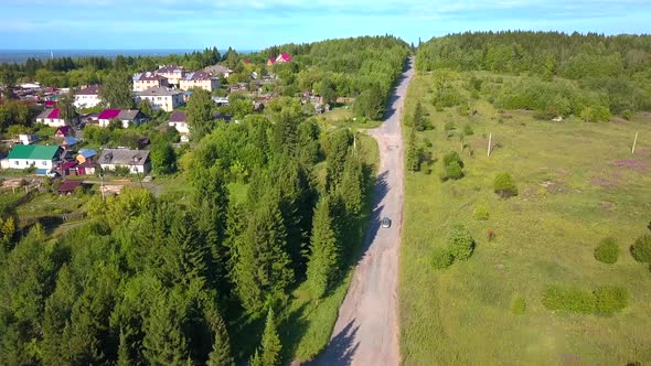 Summer city and forest