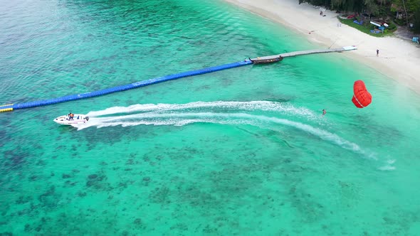 Coral Island Koh He Beach and Boats in Phuket Province Thailand