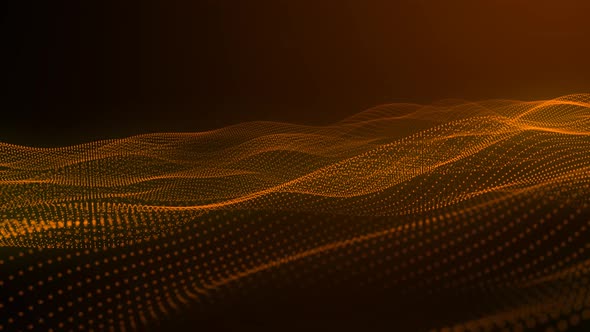 Brown Color Particle Grid Line Wave Motion Animated Background