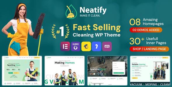 Neatify – Cleaning Services WordPress Theme – 0 Sold!