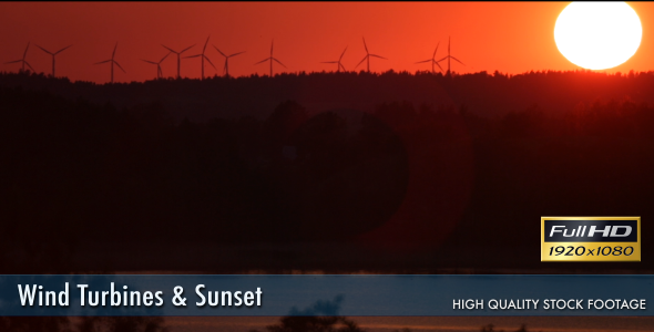 Wind Turbines & Sunset