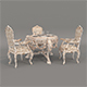 Classic European style Dining Table and Chairs 60 - 3DOcean Item for Sale