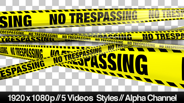 Yellow No Trespassing Boundry Tape - 5 Videos